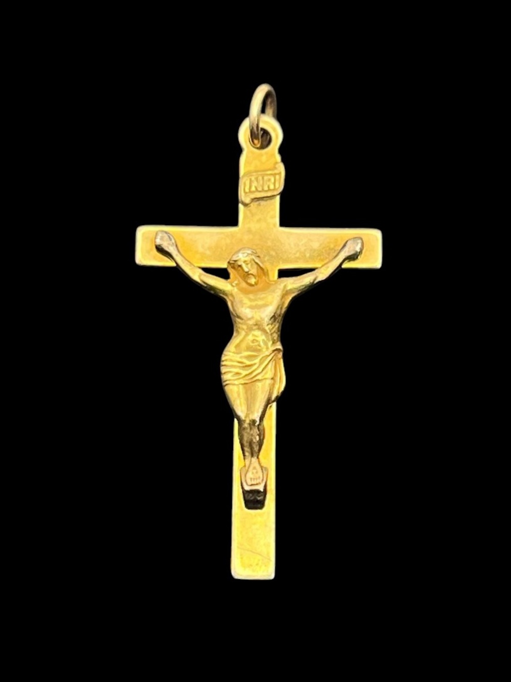 Jesus cross crucifix INRI gold tone pendant for necklace religious